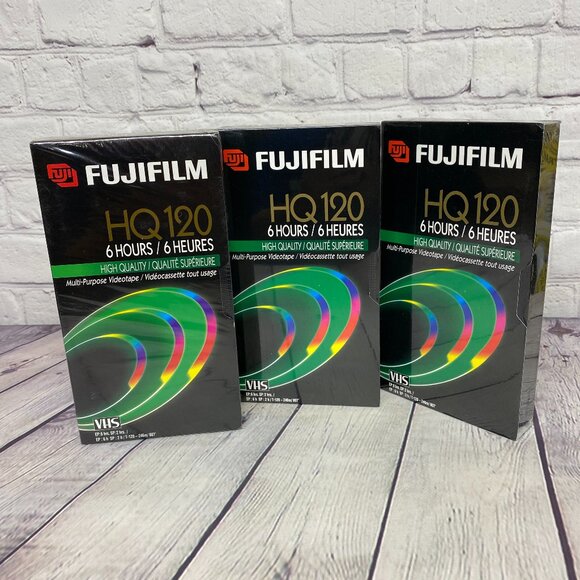 Blank VHS Tapes Fuji Film HQ 120 High Quality Lot of 3 6 Hours Brand New Lot#2 - Picture 1 of 5